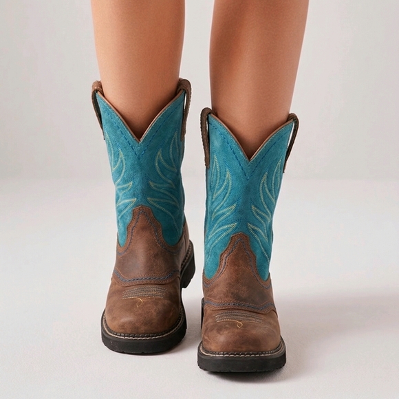 Ariat Shoes - Ariat Brown and Blue Heeled Boots